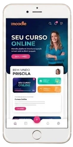 Celular exibindo uma demonstração da solução Digital Guaíba